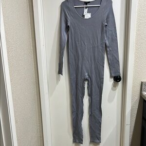 Gray Long Sleeve Jumpsuit